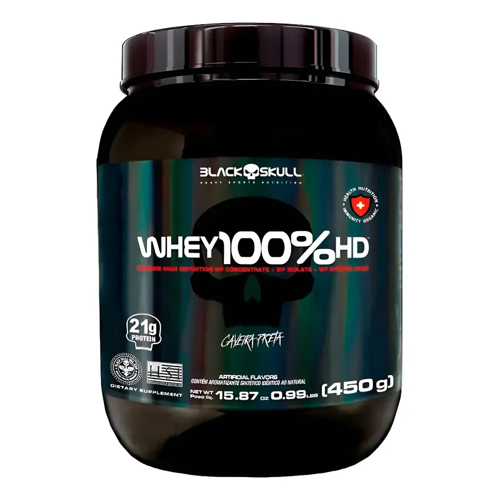 Whey Protein 100% Hd Pote 450g - Black Skull Morango Morango