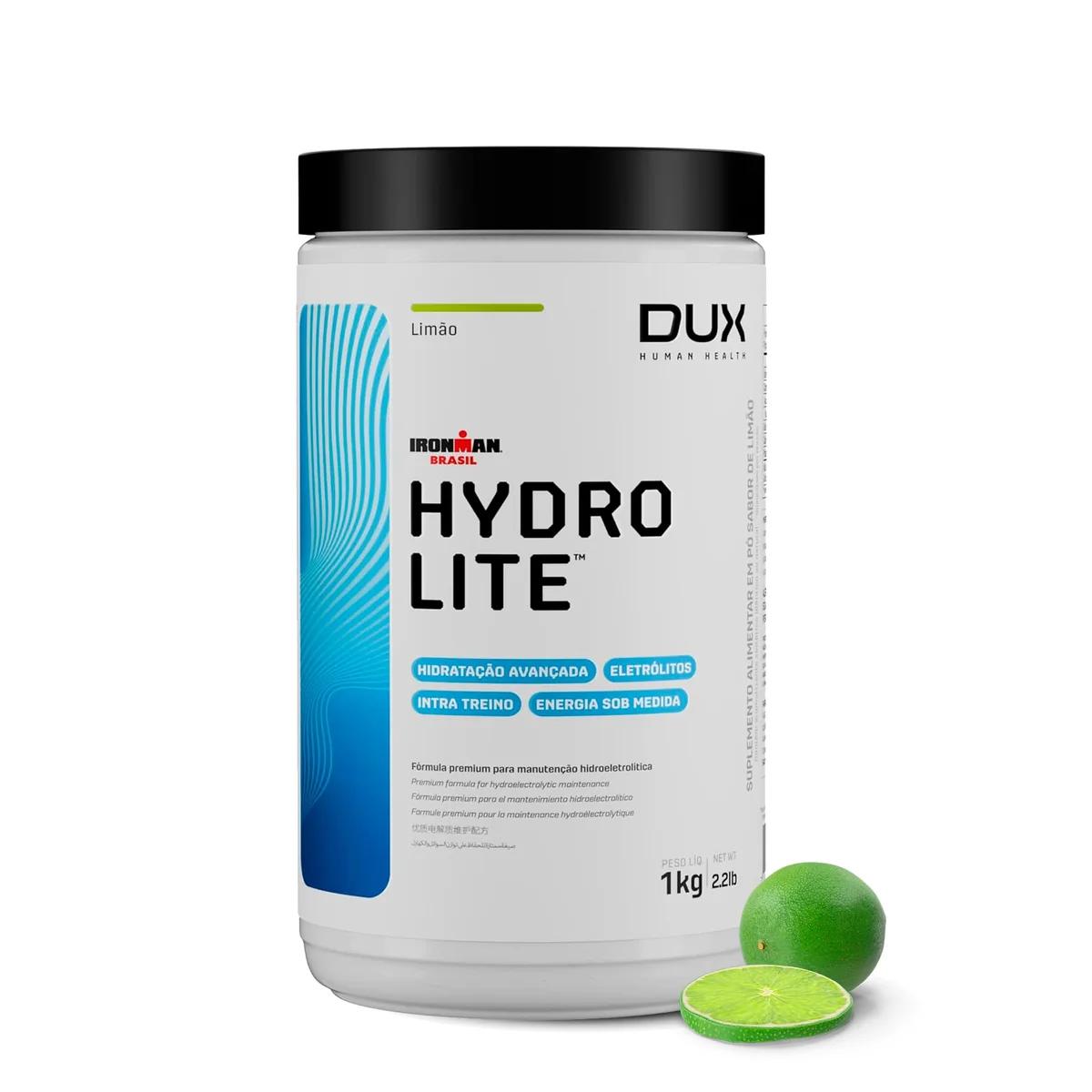 DUX HUMAN HEALTH Hydrolite 1000g Limão – Suplemento Isotônico Sem Glúten e Sem Lactose, Hidratação e Energia para Treinos