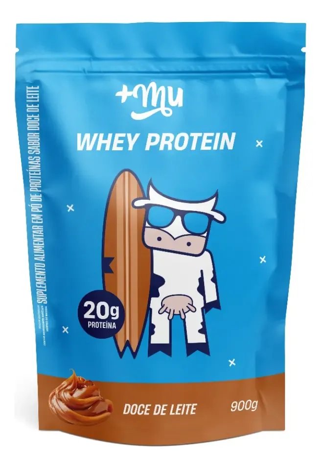 Whey Protein Concentrado +Mu em pó sabor Doce de leite x 900g