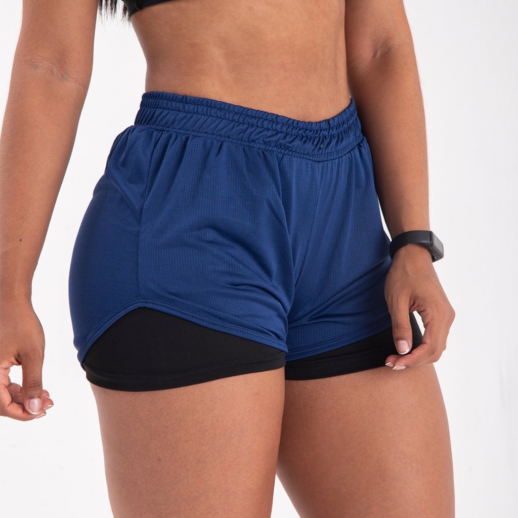Shorts 2 em 1 Feminino Bermuda Dupla Para Treino Academia Caminhada e Outros Esportes