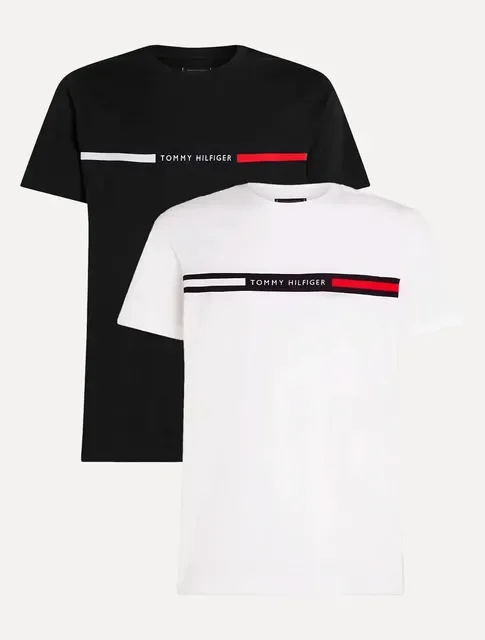 Kit Camisetas Tommy Hilfiger Chest Insert Branca/preta 2un