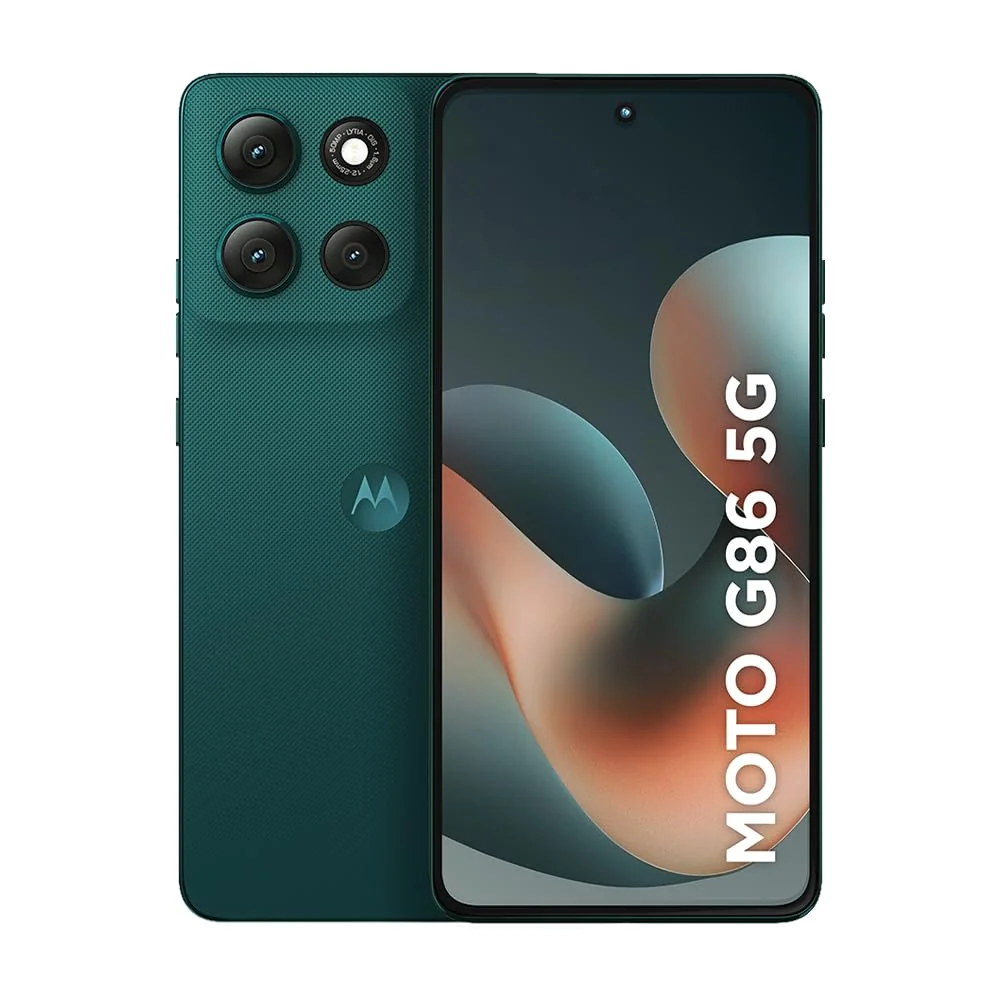 Smartphone Motorola Moto g86 5G - 512GB 24GB (8GB RAM+16GB Ram Boost) Tela 1.5K pOLED, 50MP Sony camera OIS Moto AI, videos em 4K, IP68 + IP69 - Verde Escuro