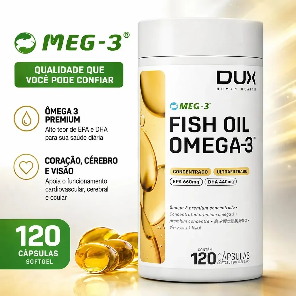 DUX HUMAN HEALTH Fish Oil Ômega-3 EPA DHA 120 Cápsulas
