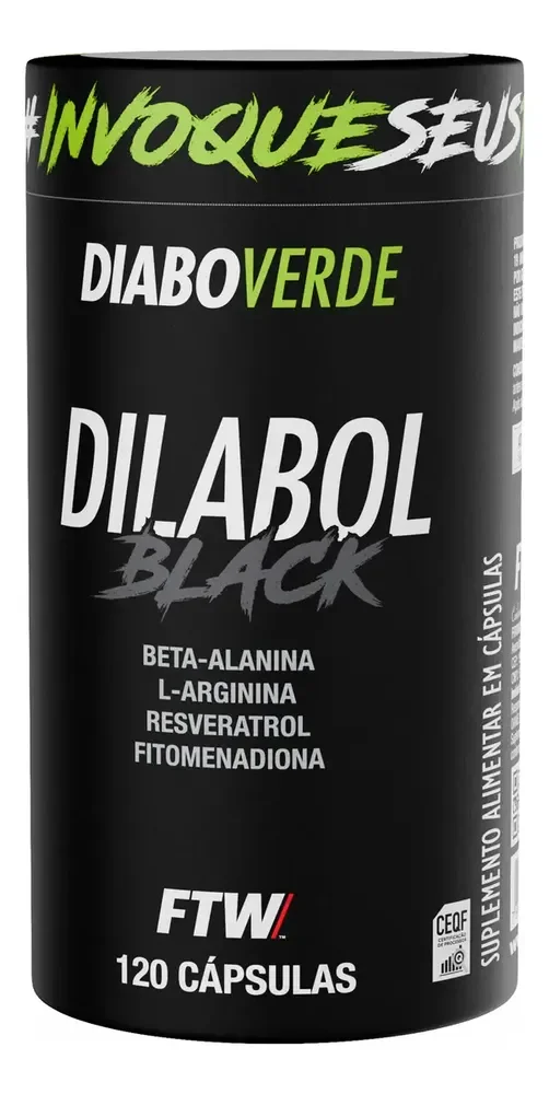 Dilabol Black Vasodilatador Pote 120 Cáps FTW - DIABO VERDE