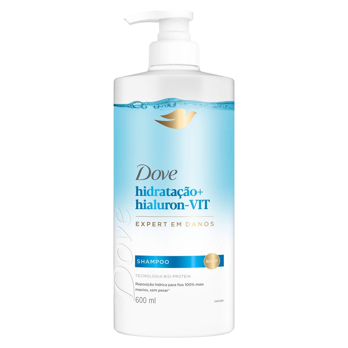 Dove Shampoo Hidratação + Hialuron-Vit 600ml Pump