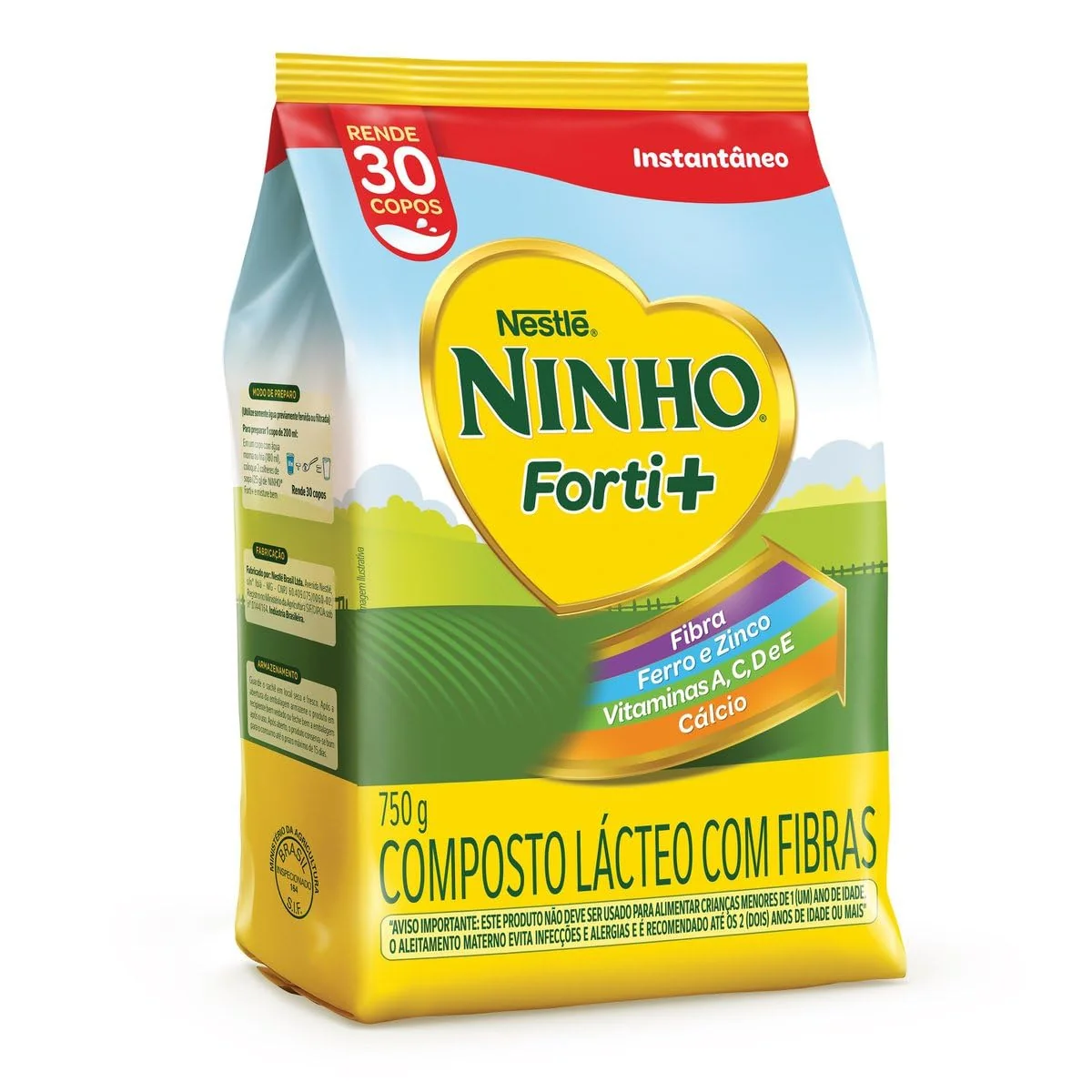 Composto Lácteo, Nestlé, Ninho Forti+, Pacote, 750g