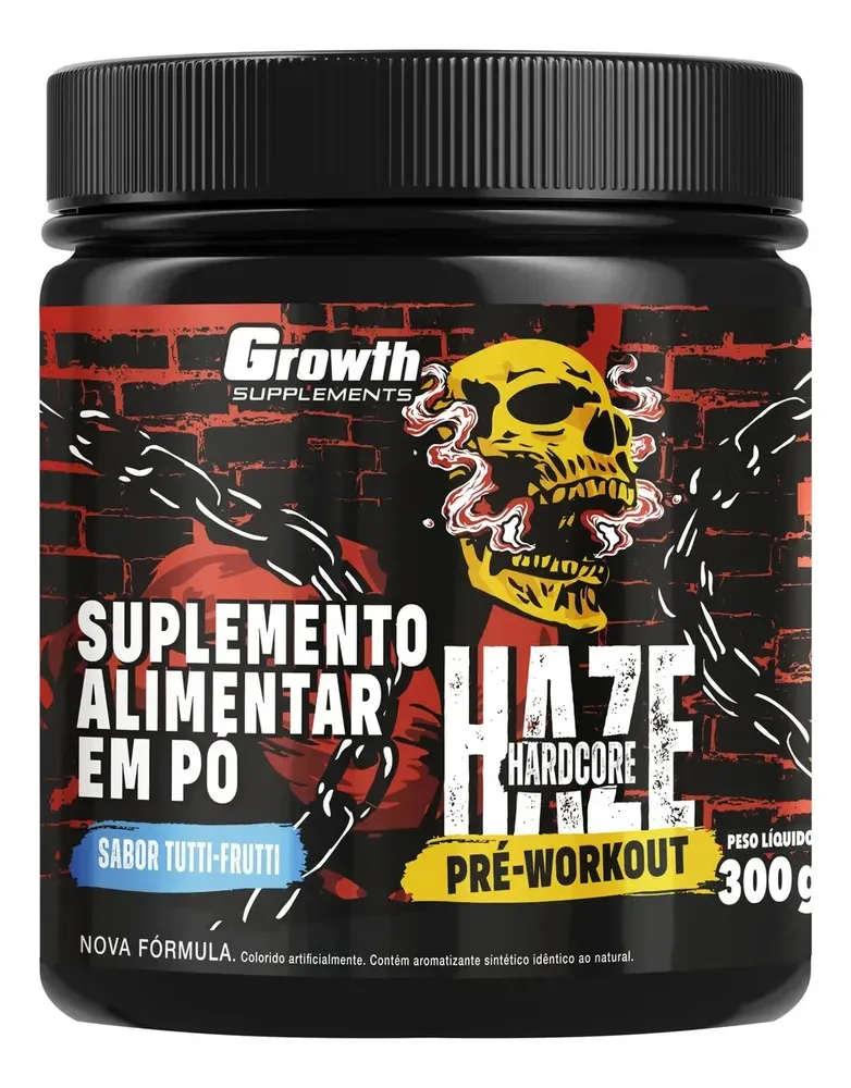 Pré-treino Haze Hardcore Pre-workout 300g Growth Supplements Tutti-frutti