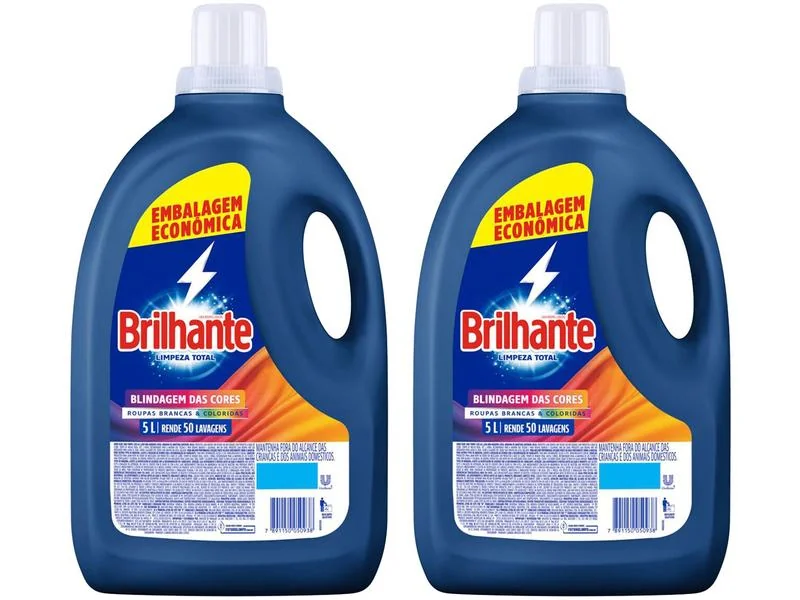 Kit Sabão Líquido Brilhante Limpeza Total