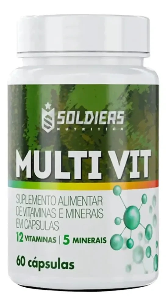 Multivitamínico 12 Vitaminas 5 Minerais 60 Cápsulas Soldiers Nutrition Energia Bem-Estar