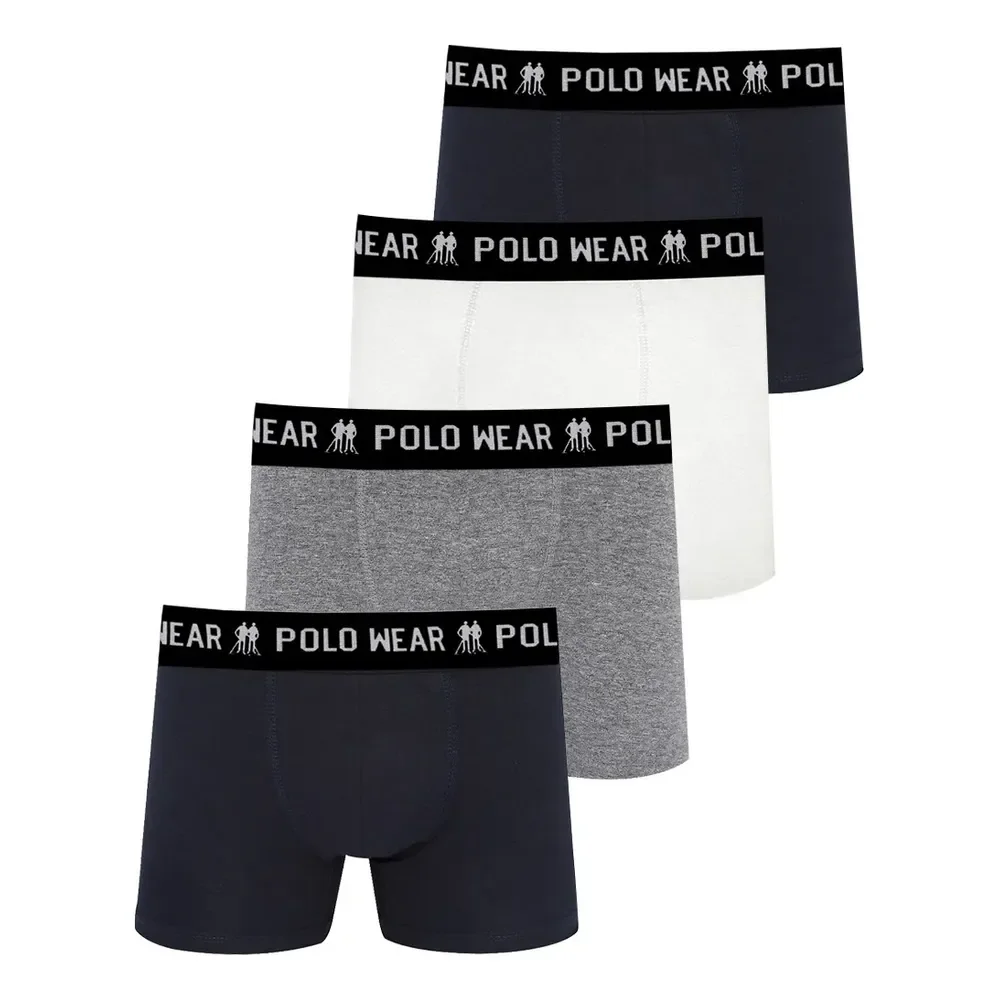 Kit 4 Cuecas Algodão Polo Wear Sortido Sortido Liso G
