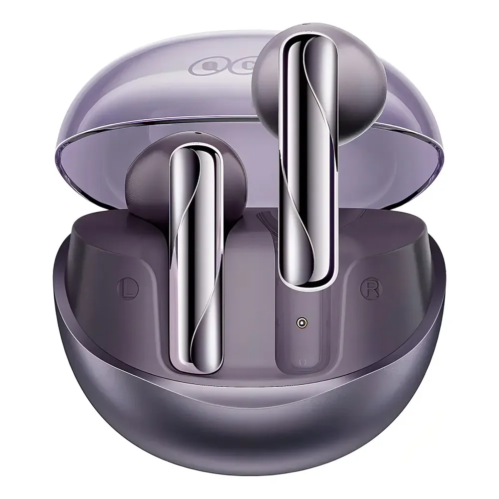 Fone Bluetooth Qcy T32 Ailybuds Clear Enc E Bluetooth 5.3 Cor Violeta