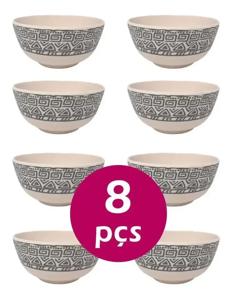 Kit 8un Tigela Bowl Cumbuca Ecológico 300ml Sopa Caldo