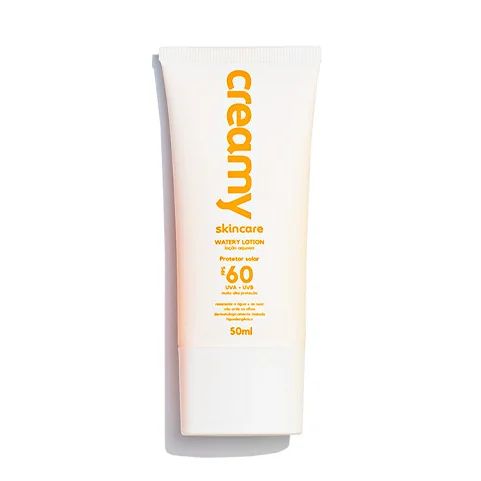 Protetor Solar Facial - FPS60 - Watery Lotion - Creamy Skincare - 50ml