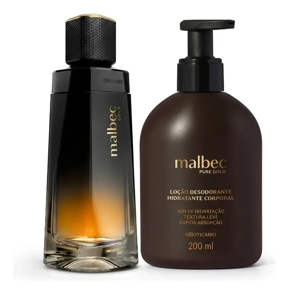 Combo Malbec Gold: Desodorante Colônia 100ml + Loção Hidratante Corporal 200ml