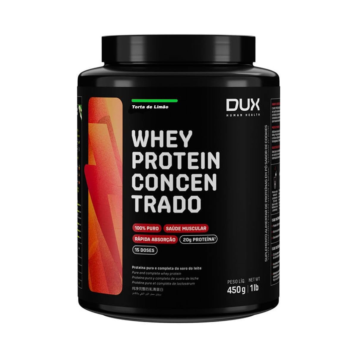 Dux - Whey Protein Concentrado - 450g - Torta de Limão