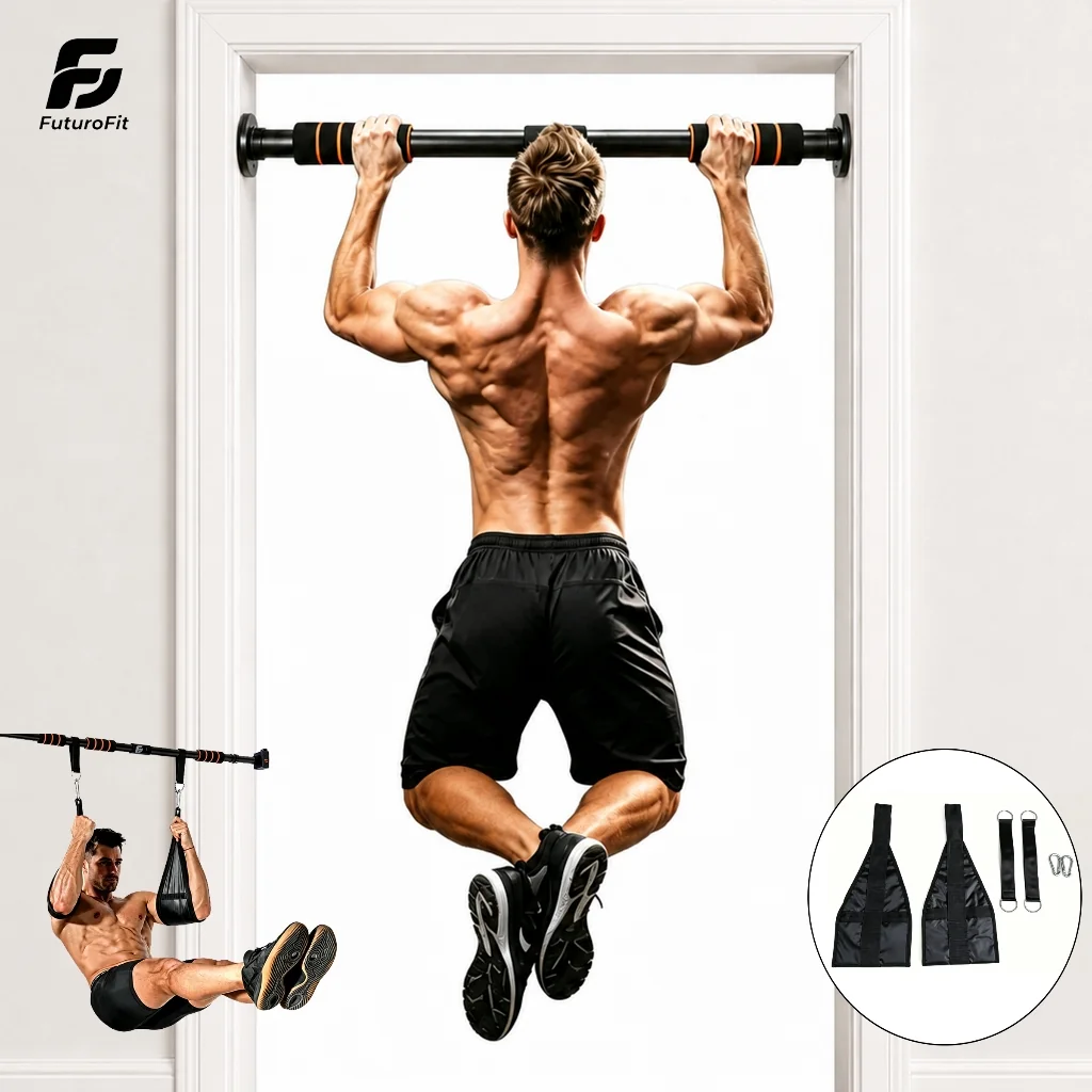Barra Fixa de Porta Ajustável 64-100cm para Exercícios, Calistenia, Crossfit, Musculação e Fitness