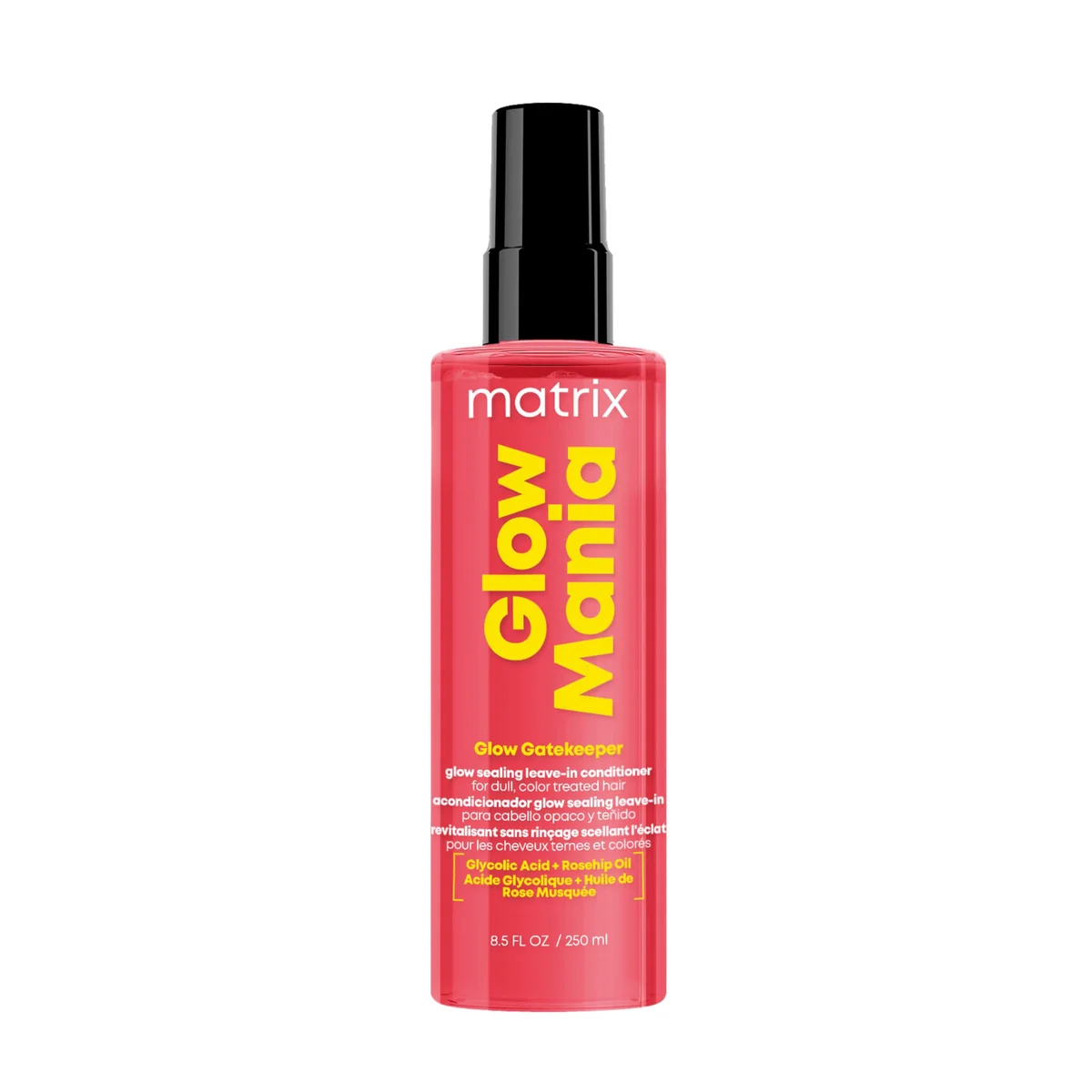 Matrix Glow Mania Leave-in Condicionante em Spray, Para Cabelos Coloridos, com Ácido Glicólico e Óleo de Rosa Mosqueta, Proteção Térmica, Brilho e Hidratação, 250ml