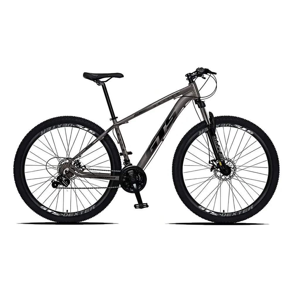 Bicicleta Aro 29 Gts Dexter 24 Velocidades Freio A Disco Cor Grafite Com Preto Tamanho Do Quadro 17