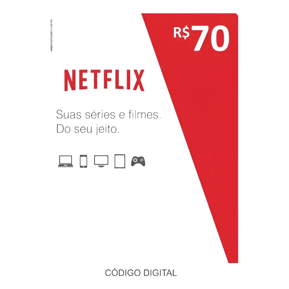 Gift Card Netflix Digital R$70 Brl Cartão Presente