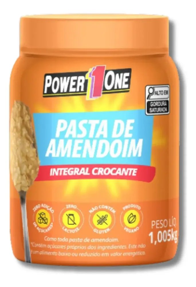 Pasta de Amendoim Integral Power One 1kg Vegana Sem Glúten