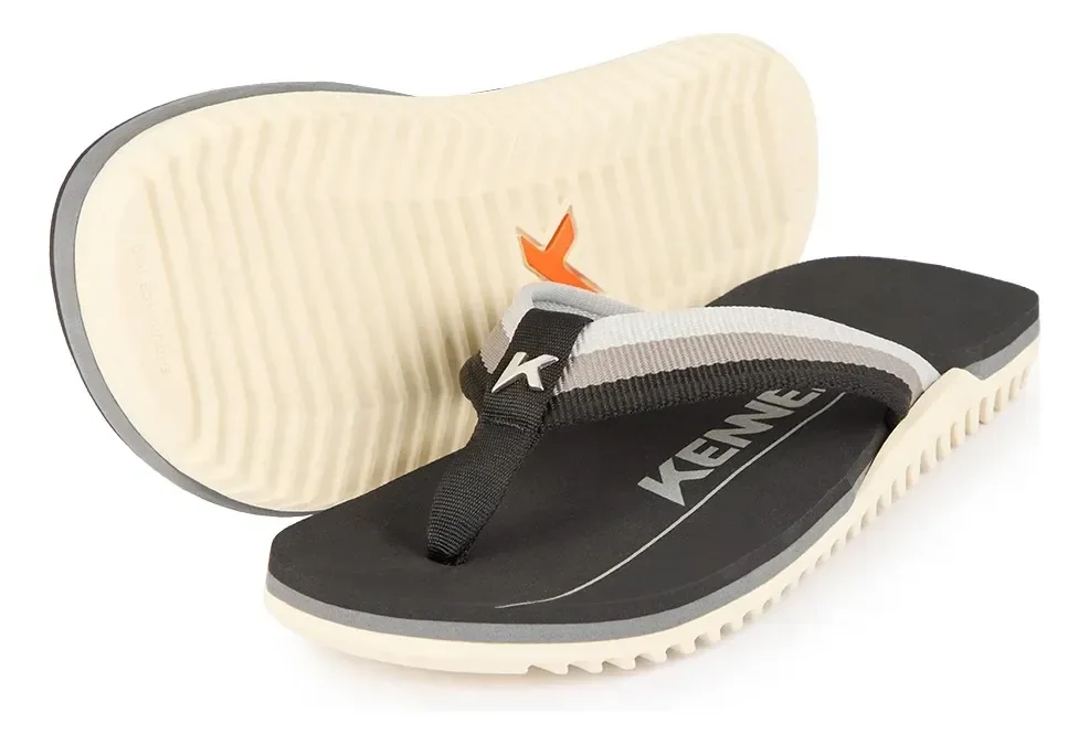 Sandália Kenner Unissex Nk6 Pro Branco/preto/cinza Liso 39