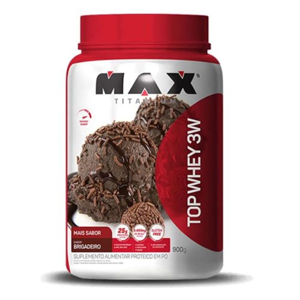 Top Whey 3W (900g) - Sabor Mais Sabor - Brigadeiro