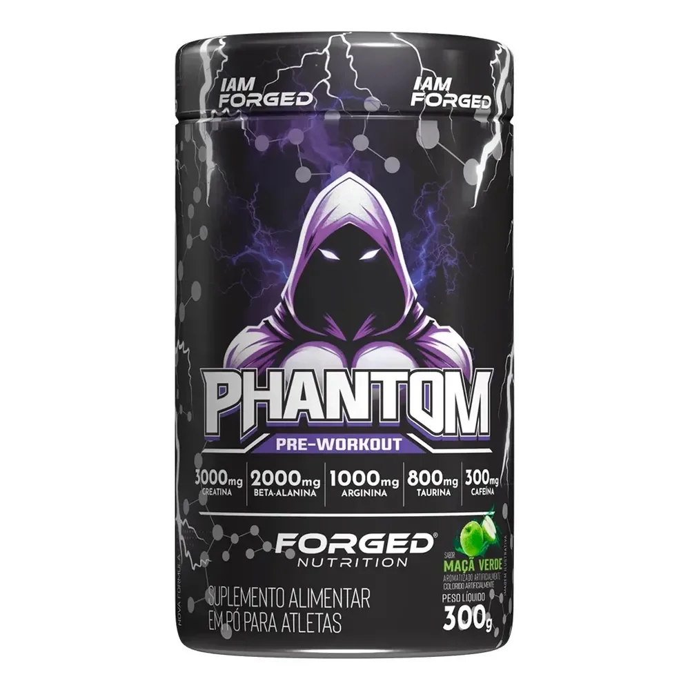 Pré-treino Phantom Forged Nutrition 300g De Maçã Verde Para Foco E Força