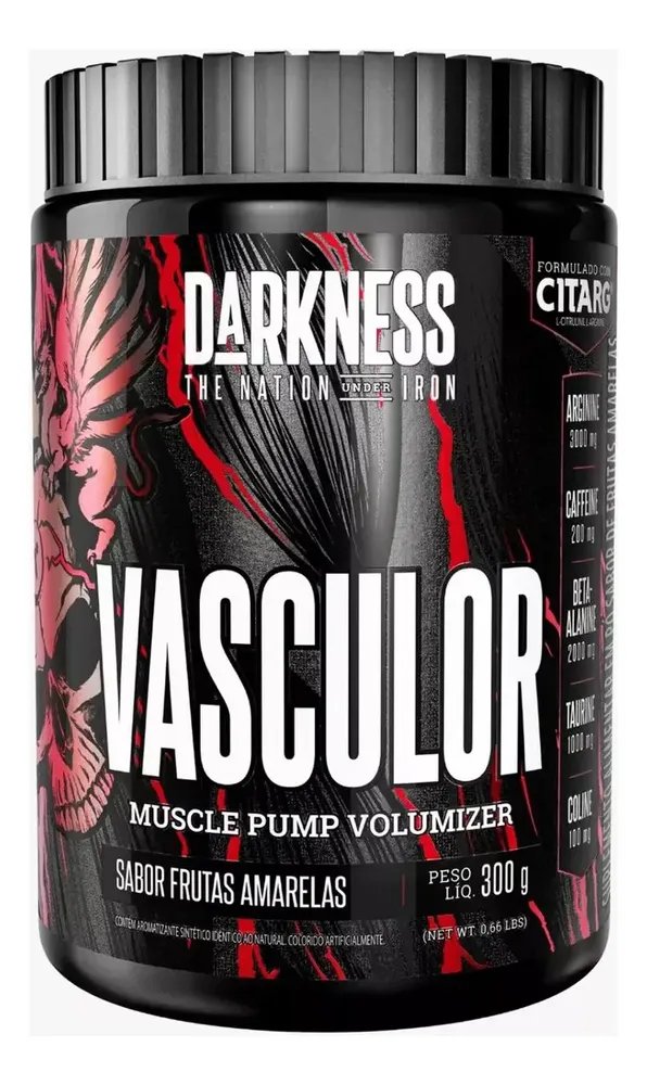 Cafeína Darkness Vasculor em pó sabor Frutas amarelas x 300g