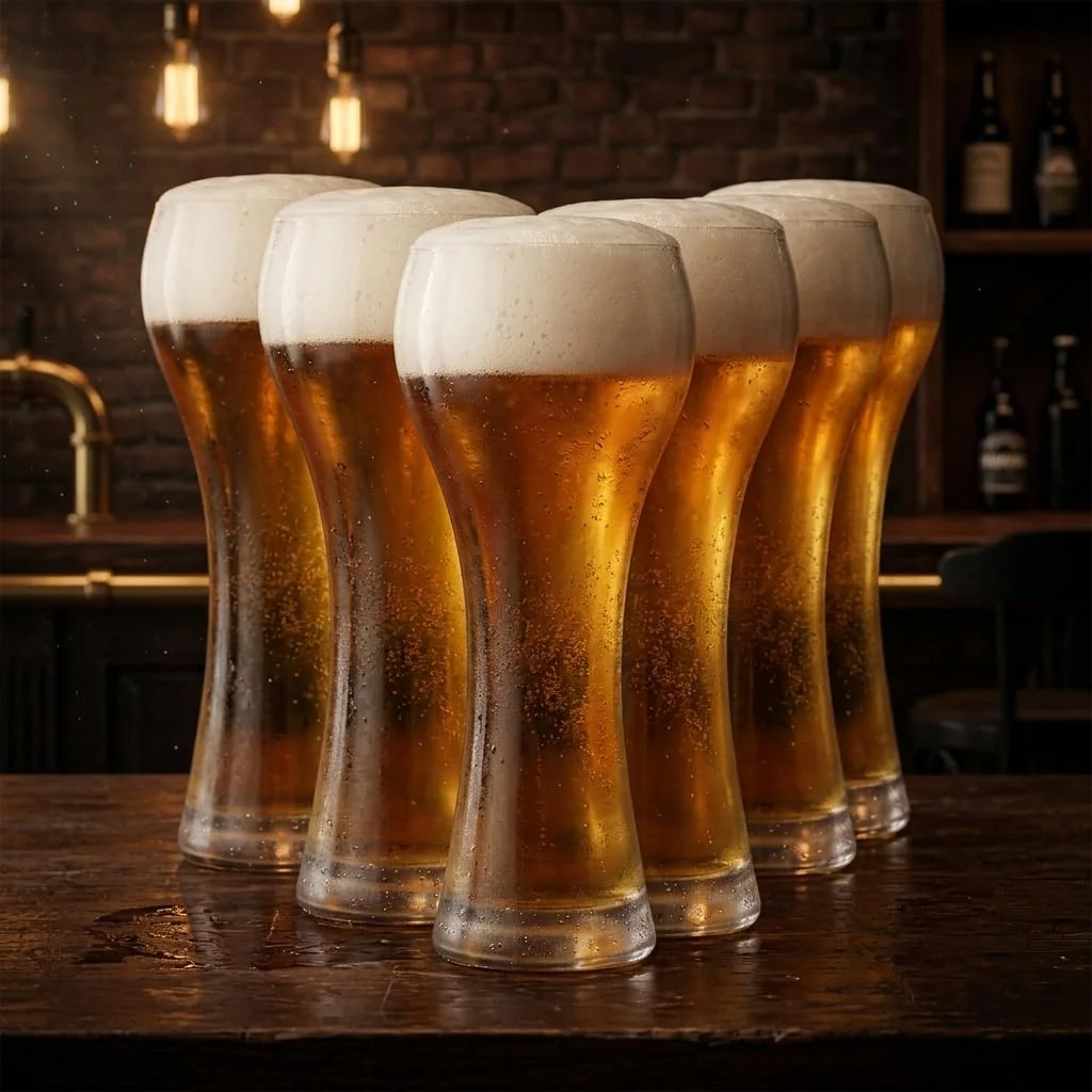 Ruvolo, Kit 6 Copo de Cristal para Cerveja, Copos de Cerveja Bar e Restaurante em Cristal 500ml