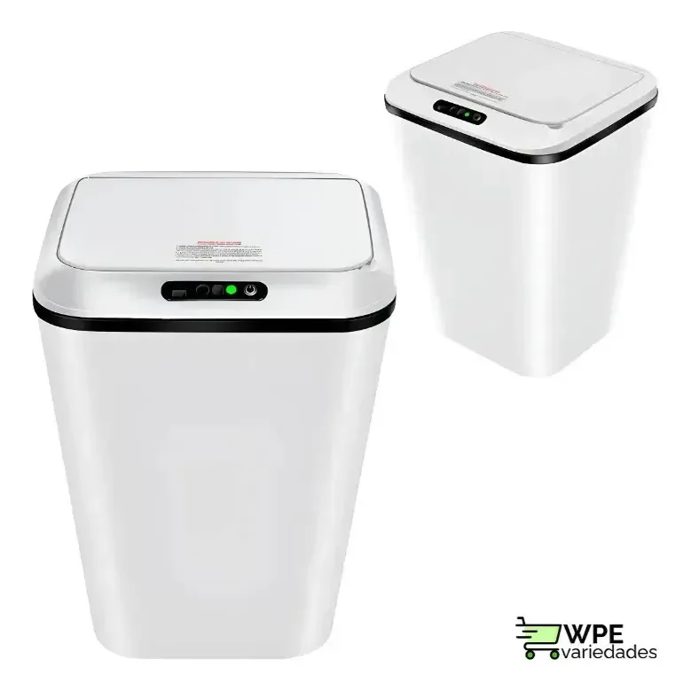 Lixeira Automática Sensor Inteligente Recarregável Usb Para Escritório E Casa Branco