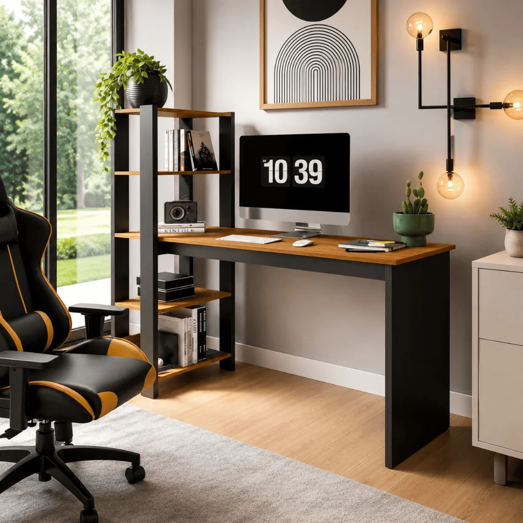 Escrivaninha Home Office Artemis Para Quarto E Sala Estudo E Trabalho Notebook Premium Mesa Luxo