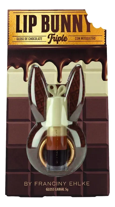 Lip Bunny Triple Hidratação E Brilho Labial Franciny Ehlke Chocolate