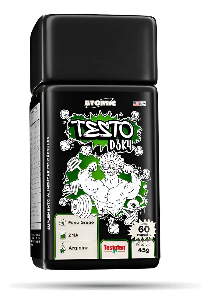 Atomic Labs Testo D3k4 60 Caps Suplemento Testofen Original Sem Sabor