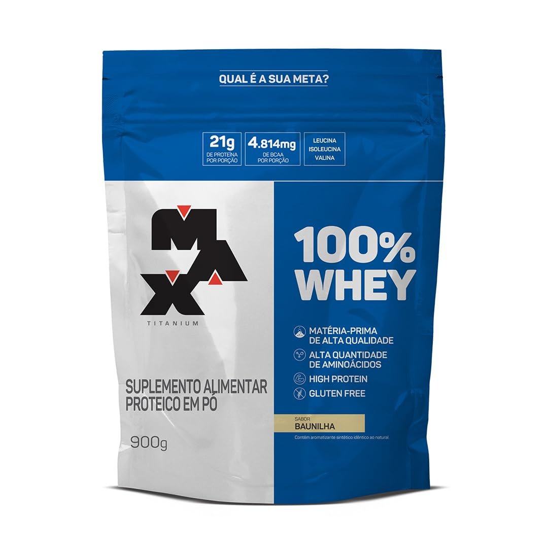 100% Whey Refil (900g) - Baunilha - Max Titanium, Max Titanium