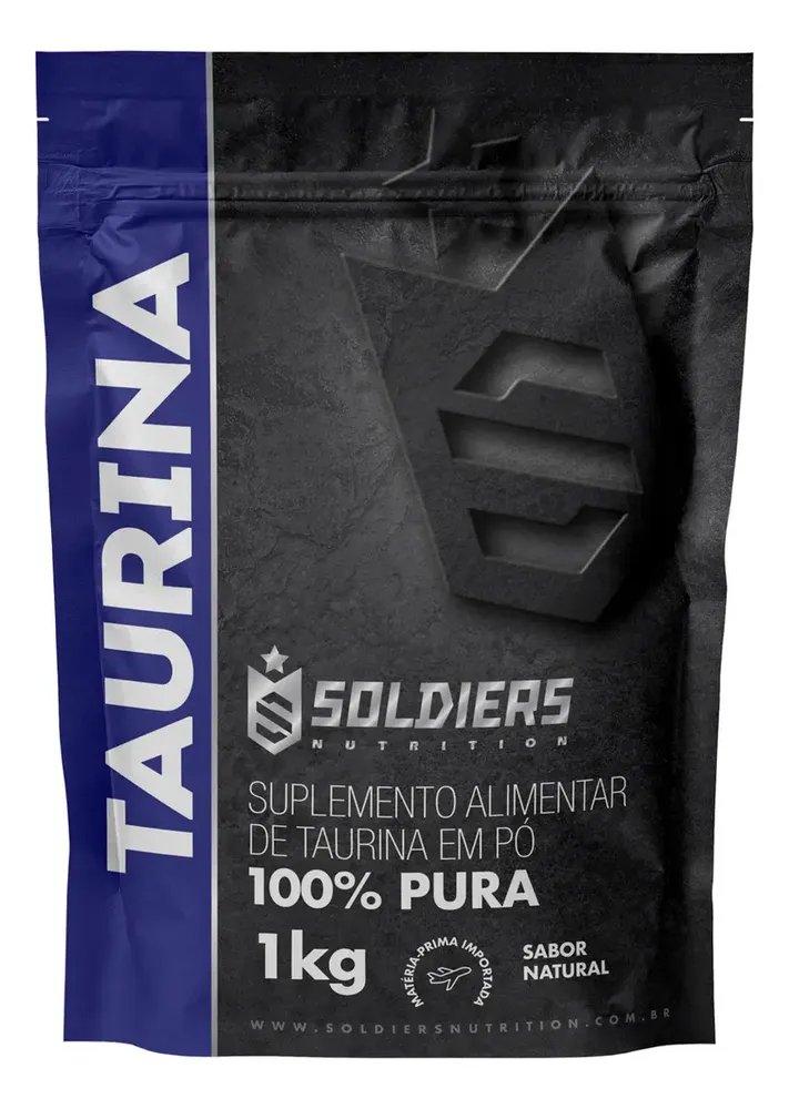 L- Taurina 1kg Suplemento em Pó 100% Pura Importada - Soldiers Nutrition