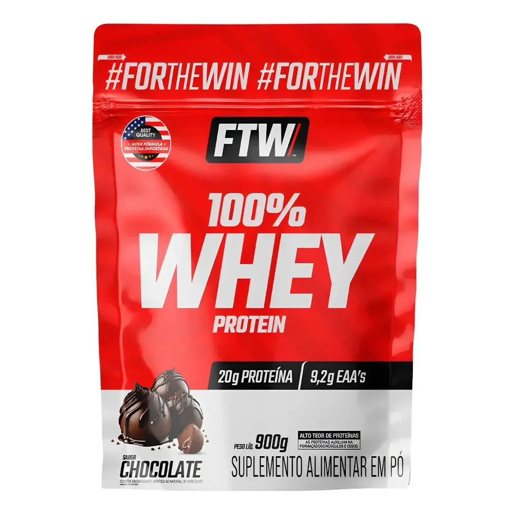 Whey Protein 100% Concentrado Refil 900g Ftw Sabor Chocolate Chocolate
