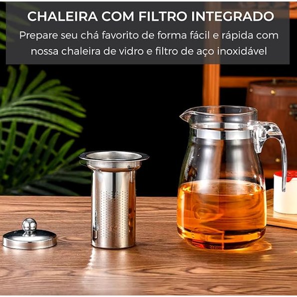 Chaleira para chá Com Infusor De Vidro 750 500 OU 350 ML (NÃO VAI AO FOGO) Para Chá Bule