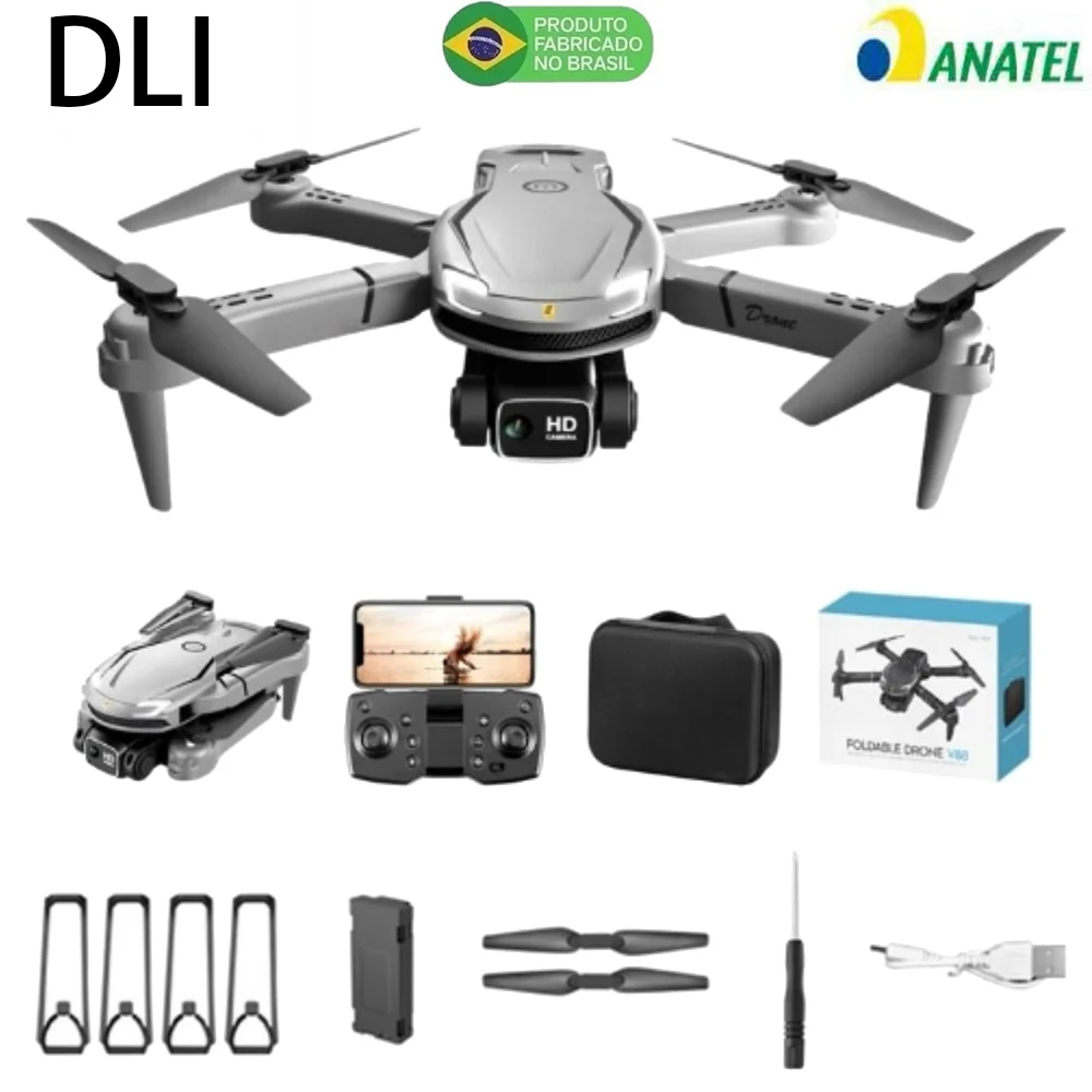 DLI V88 Drone Profissional Alta Definição Câmera Dupla Fotografia Fluxo Dobrável RC Quadcopter