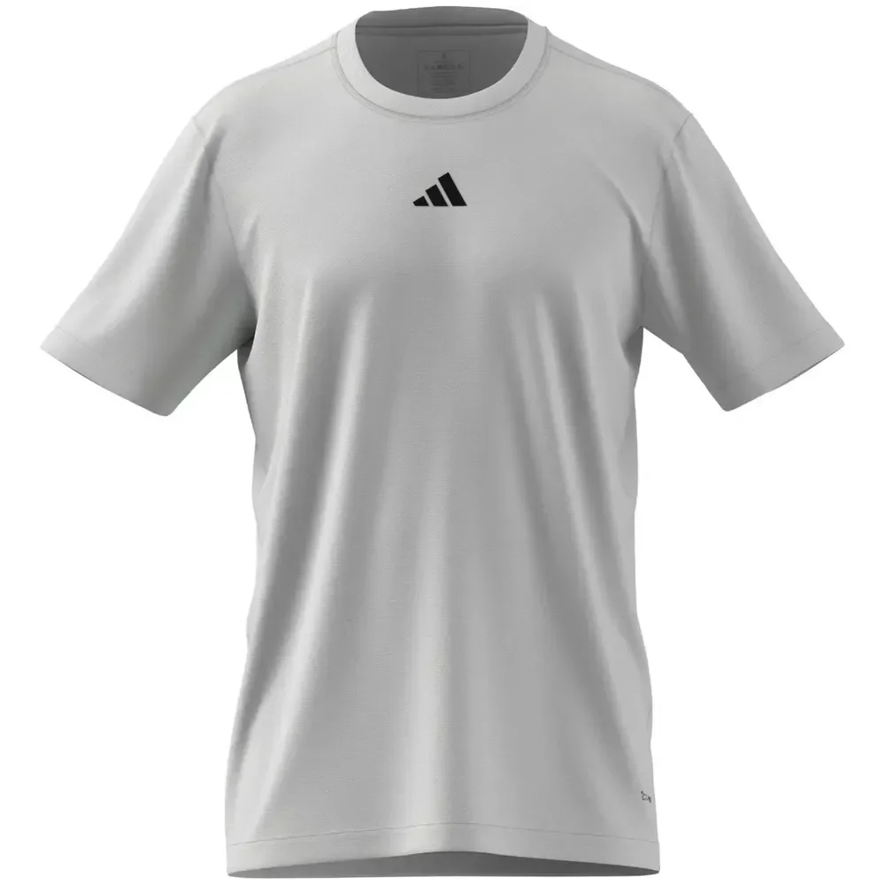 Camiseta Masculino Train Essentials Três Listras adidas White Liso P Lisa