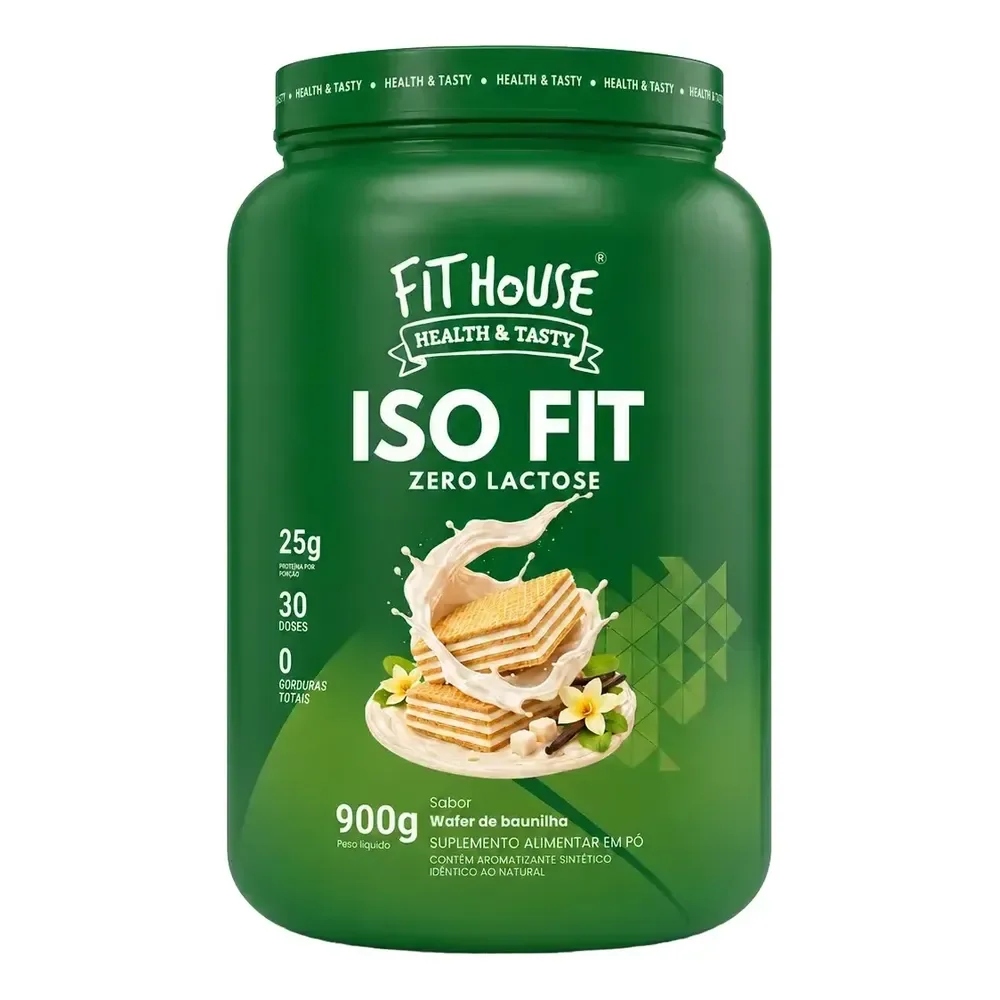 Iso Fit Proteina Isolada Zero Lactose Fit House 900g Wafer De Baunilha