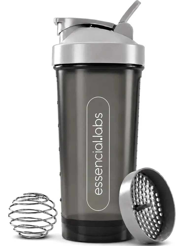COQUETELEIRA / SHAKER Academia BPA Free Cor Cinza Fosco - 600ml