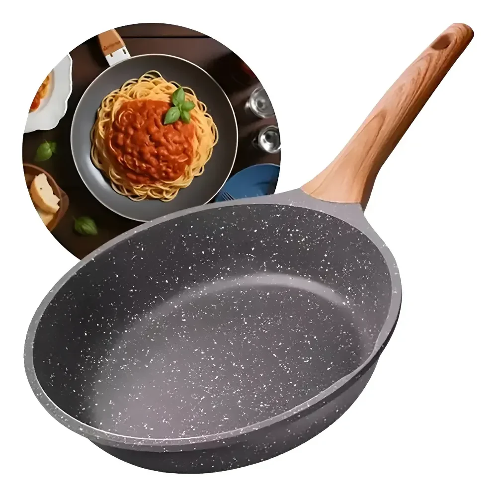Panela Frigideira Cerâmica De Indução E Gás Compacta Profissional 24 Cm Linha Premium - Aero Home Cinza