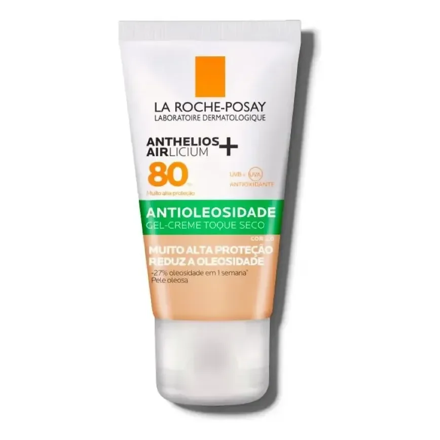 Protetor Solar Facial Antioleosidade Com Cor Fps80 Controle Da Oleosidade Por 12h Reduz Oleosidade E Toque Seco Cor 2.0 Airlicium+ Anthelios La Roche Posay 40g