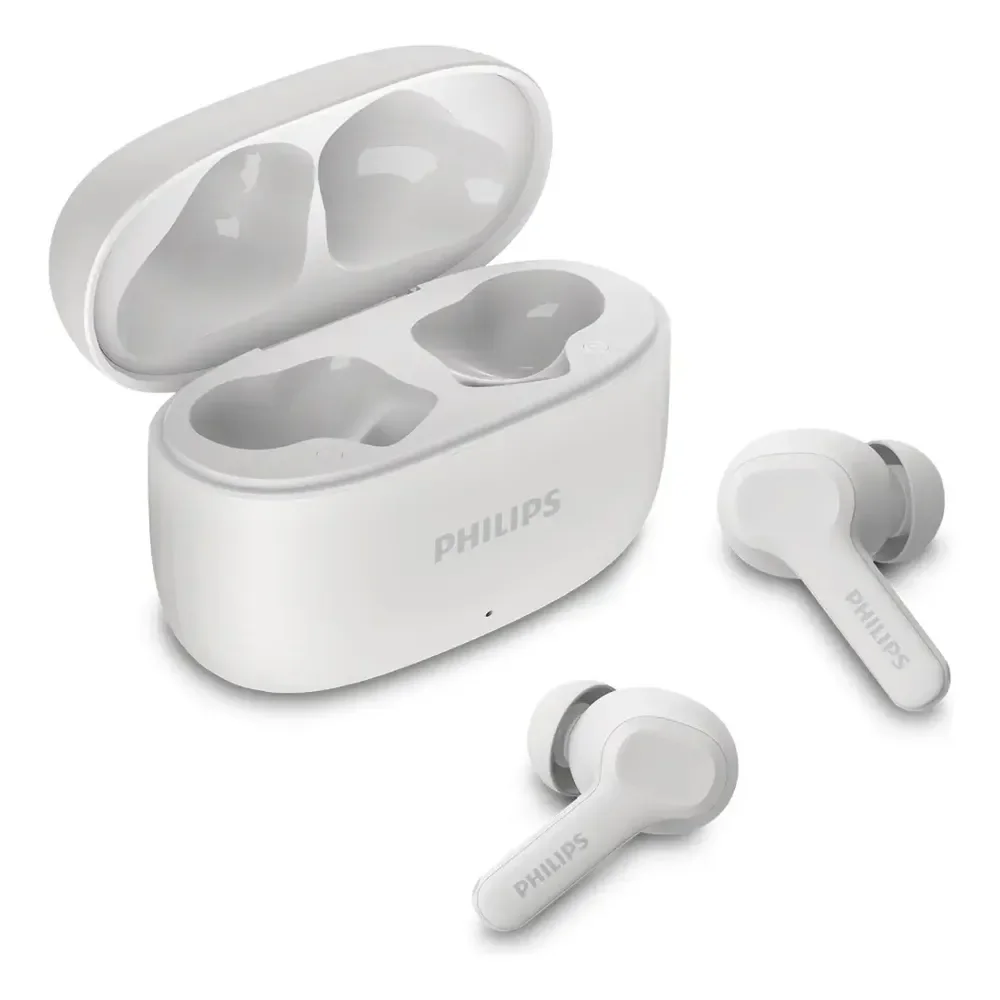 Fone De Ouvido Sem Fio Tws Philips Tat1109wt/00 Na Cor Branca, Com Bluetooth, Microfone, Tecnologia Ipx4 Branco