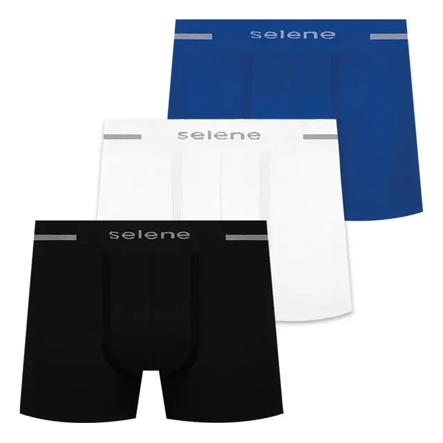 Kit 3 Cuecas Boxer Selene Masculina Poliamida Box Original