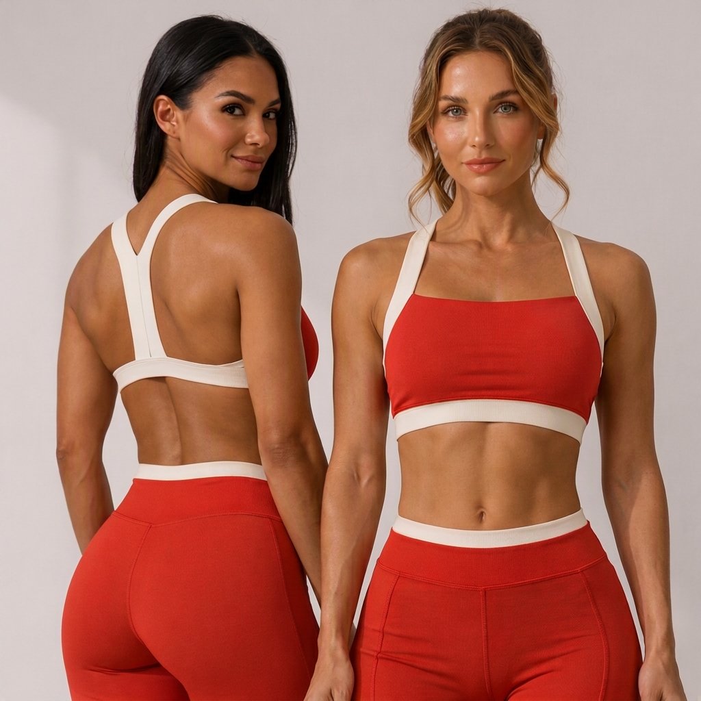 Conjunto Fitness Poliamida Feminino Top Short Academia Treino Musculação Cós Alto Costas Aberta