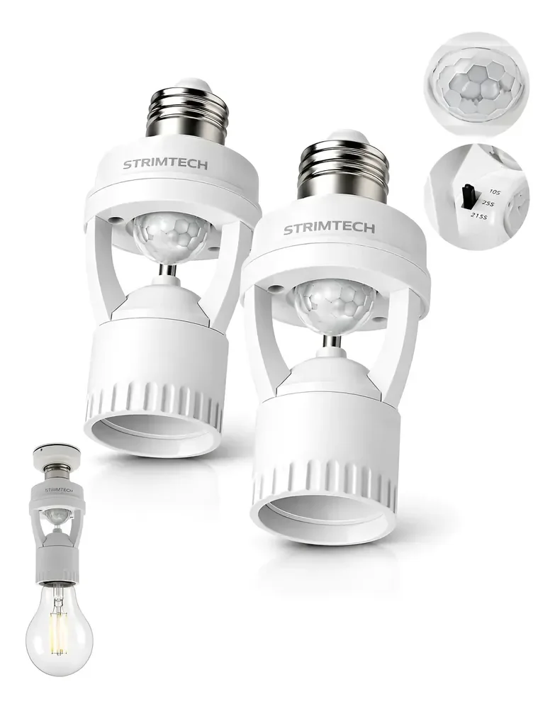 Kit 2 Sensores De Presença Iluminação Lâmpada Soquete E27 Branco