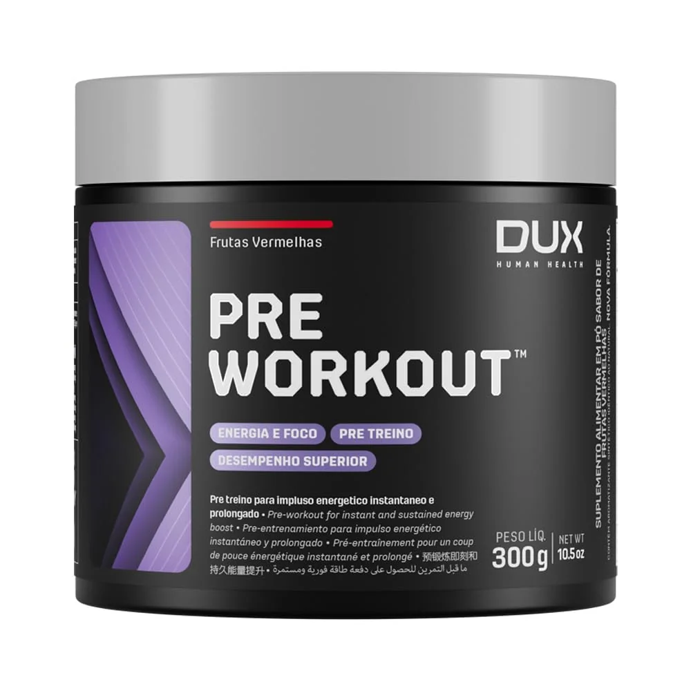 DUX Pré Treino Bifásico Pre Workout Original Sabor Maçã Verde 300G Dux Nutrition