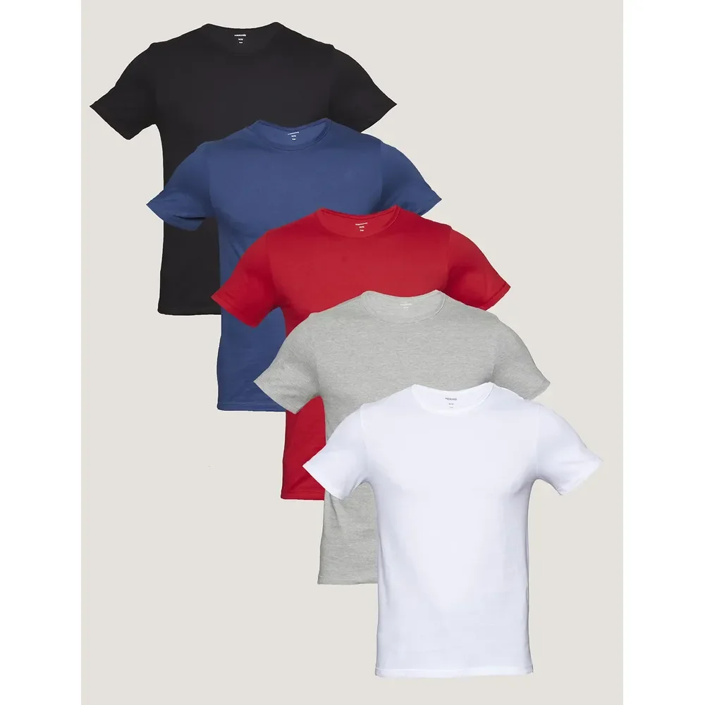 Kit Com 5 Camisetas Masculinas Lisa Multicolorida Multicolorido Lisa G