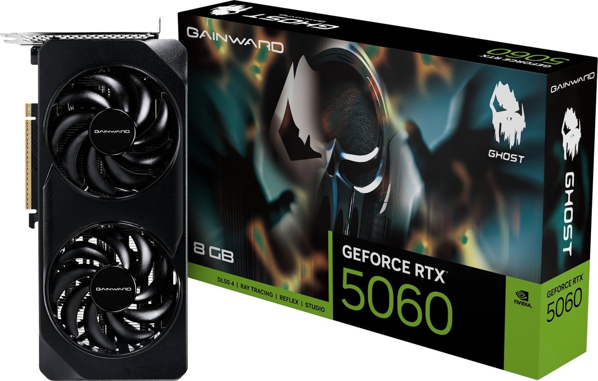 GAINWARD Placa gráfica RTX 5060 Ghost 8GB GDDR7 128bit 3-DP HDMI NE75060019P1-GB2063B VD9198